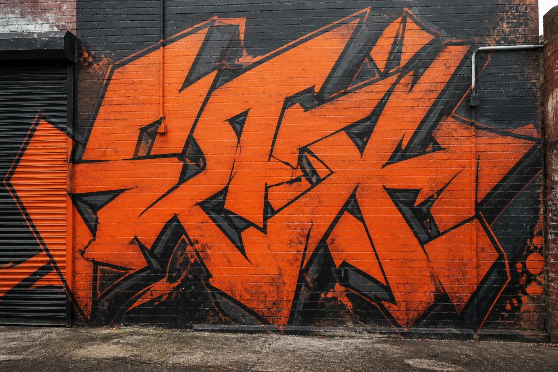 Laneway roller wall — Exterior mural in Collingwood, Melbourne